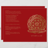 Programme de mariage hindou Mandala rouge et or (Devant / Derrière)