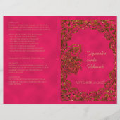 Programme de mariage hindou Peacock rose et or (Devant)