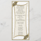 Programme de mariage Hiver Gold & White Snowflakes (Dos)