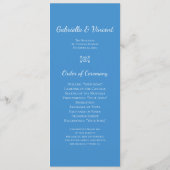 Programme de mariage hivernal bleu flocon de neige (Dos)