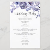 Programme de mariage hivernal floral Roses Violett (Dos)