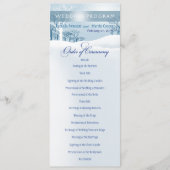 Programme de mariage hivernal neige bleu glace (Devant)