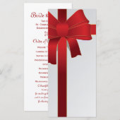 Programme de mariage hivernal Red Bows (Devant / Derrière)