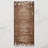 Programme de mariage hivernal Rustic Wood Snowflak (Devant)