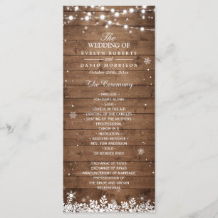 Programme de mariage hivernal Rustic Wood Snowflak