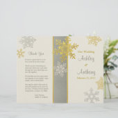 Programme de mariage hivernal Silver Gold Snowflak (Debout devant)