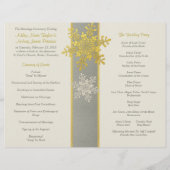 Programme de mariage hivernal Silver Gold Snowflak (Dos)