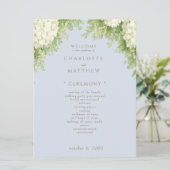 Programme de mariage II aux hortensias blancs bleu (Debout devant)