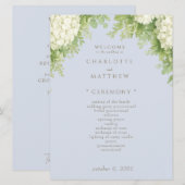 Programme de mariage II aux hortensias blancs bleu (Devant / Derrière)