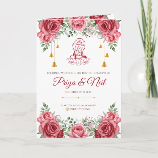 Programme de mariage indien et cérémonial de maria (Devant)