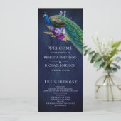 Programme de mariage indien floral bleu violet ave (Debout devant)