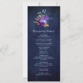 Programme de mariage indien floral bleu violet ave (Dos)