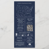 Programme de mariage infographique bleu marine (Dos)