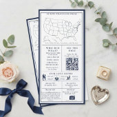 Programme de mariage infographique bleu marine