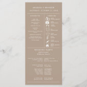 Programme de mariage infographique Brun Taupe (Devant)