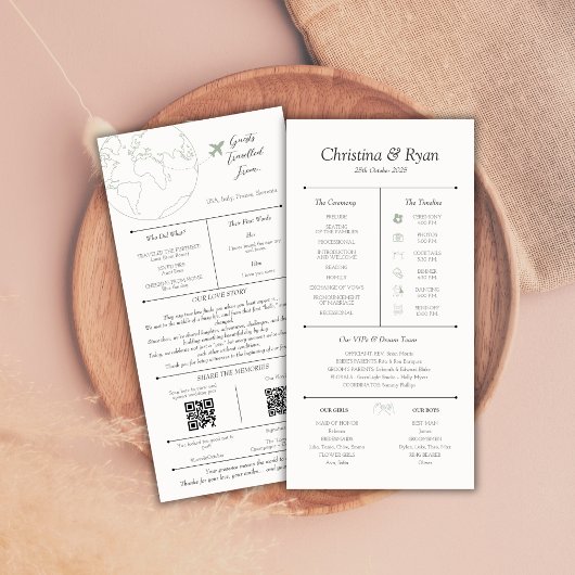 Programme de mariage infographique Carte minimalis