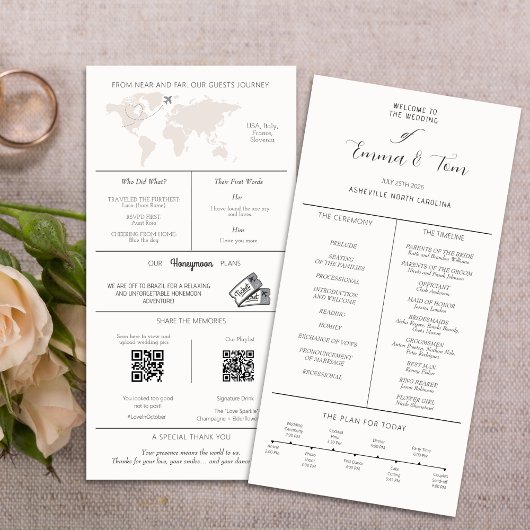 Programme de mariage infographique Durée Moderne