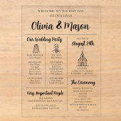 Programme de mariage infographique élégant moderne (Recto)