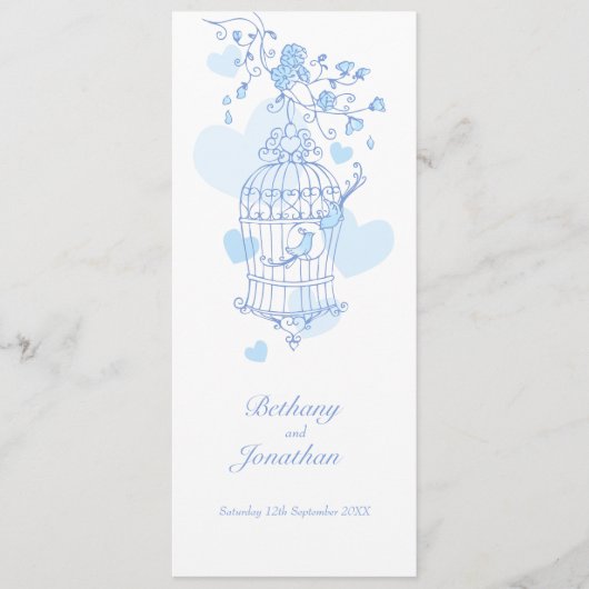 programme de mariage Inséparables bleu printemps (Devant)