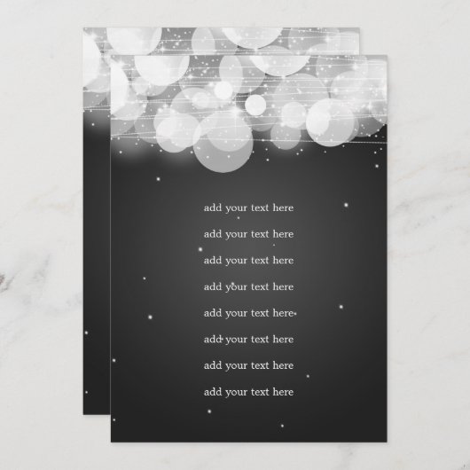 Programme de mariage Insert Glow & Sparkle Noir (Devant / Derrière)