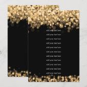 Programme de mariage Insert Lumières Dorées (Devant / Derrière)