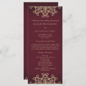 Programme de mariage inspiré par Maroon et Gold In (Devant / Derrière)