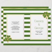 Programme de mariage irlandais à rayures vertes (Devant / Derrière)