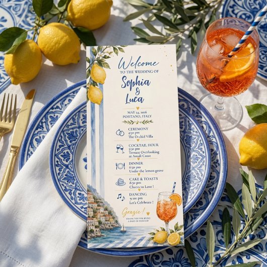 Programme de mariage Italien Citron Amalfi Coast
