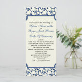 programme de mariage ivoire et bleu royal (Debout devant)