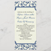 programme de mariage ivoire et bleu royal (Devant)