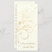 Programme de mariage Ivory Gold Floral Elegant Swi (Devant / Derrière)
