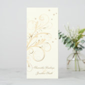 Programme de mariage Ivory Gold Floral Elegant Swi (Debout devant)