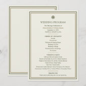 Programme de mariage Ivory & Gold Palm (Devant / Derrière)