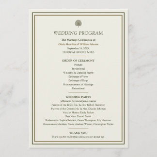 Programme de mariage Ivory & Gold Palm