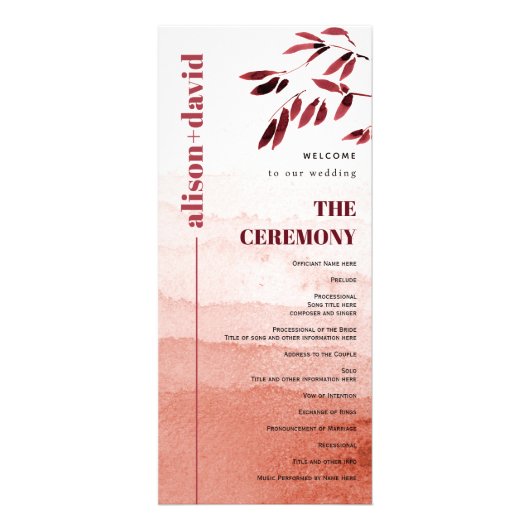 Programme de mariage japonais minimal de la branch (Devant)