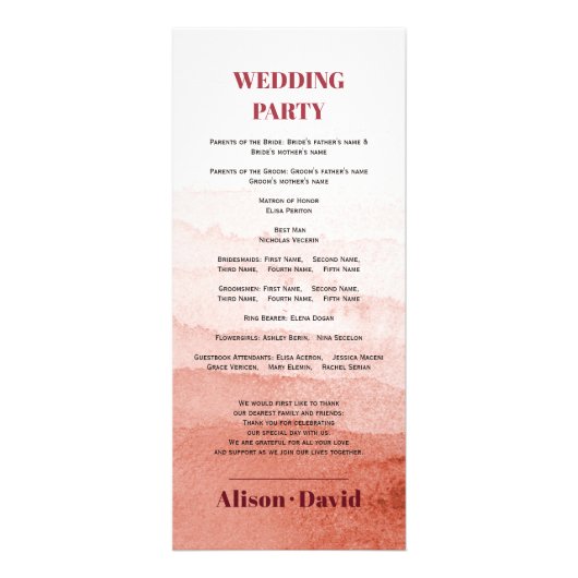 Programme de mariage japonais minimal de la branch (Dos)