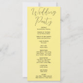 Programme de mariage jaune bébé Marguerites Campag (Dos)