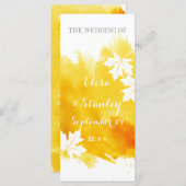 Programme de mariage jaune d'aquarelle moderne (Devant / Derrière)