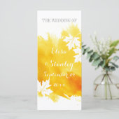 Programme de mariage jaune d'aquarelle moderne (Debout devant)