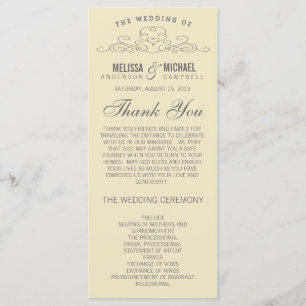 PROGRAMME DE MARIAGE JAUNE   ÉLÉGANCE vintage