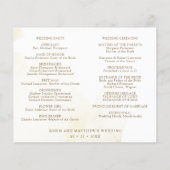 Programme de mariage jaune or et calendrier (Dos)