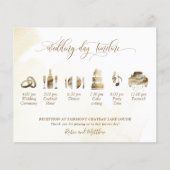 Programme de mariage jaune or et calendrier (Devant)