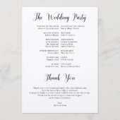 Programme de Mariage Jour J Calendrier (Dos)