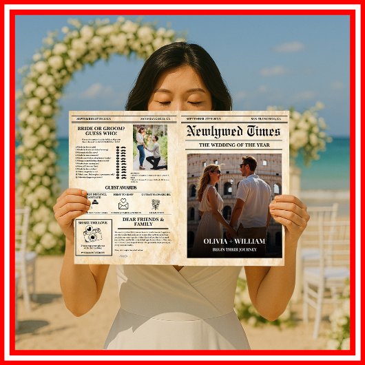 Programme de mariage journalistique rustique Calen