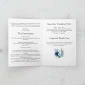 Programme de mariage juif floral bleu (Intérieur)