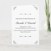 Programme de mariage juif minimaliste (Devant)