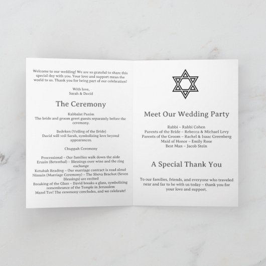 Programme de mariage juif minimaliste (Intérieur)