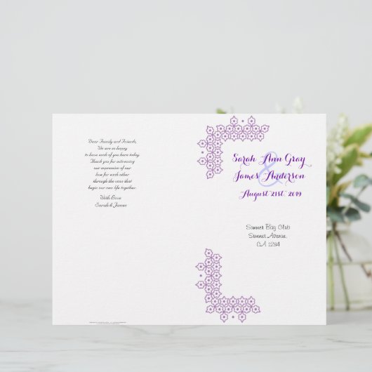 Programme de mariage juif pourpre (Debout devant)