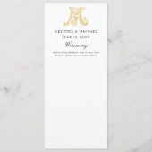 Programme de mariage KM Monogramme ou MK Monogramm (Devant)
