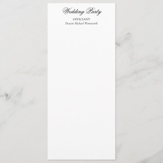 Programme de mariage KM Monogramme ou MK Monogramm (Dos)